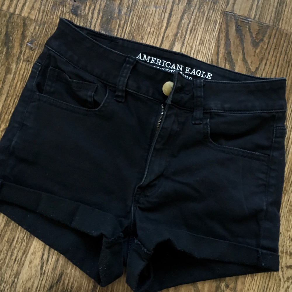 American eagle black high waisted shorts